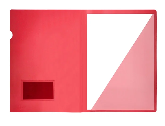 Liderpapel Carpeta dossier A4 con uñero, tarjetero y solapa interior - Rojo