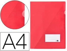 Liderpapel Carpeta dossier A4 con uñero, tarjetero y solapa interior - Rojo