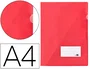 Liderpapel Carpeta dossier A4 con uñero, tarjetero y solapa interior - Rojo