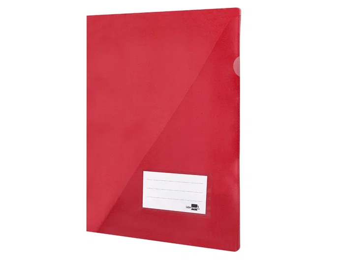 Liderpapel Carpeta dossier A4 con uñero, tarjetero y solapa interior - Rojo