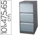 Blanca Fichero Metálico Cajones 1375 Gris 101cm Alto x 47.5cm Ancho x 65cm Prof. 3 Cajones para Carpetas DIN A4/Folio