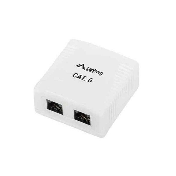 LANBERG OU6-0002-W Caja de tomacorriente RJ-45 2xRJ45 Cat.6 Blanco