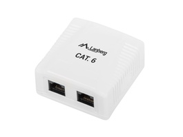 LANBERG OU6-0002-W Caja de Tomacorriente RJ-45 Blanco