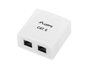 LANBERG OU6-0002-W Caja de tomacorriente RJ-45 2xRJ45 Cat.6 Blanco
