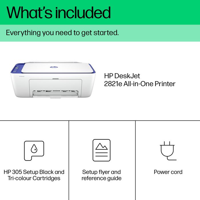 HP DeskJet 2821e Impresora Multifunción Inalámbrica, Imprime, Escanea y Copia
