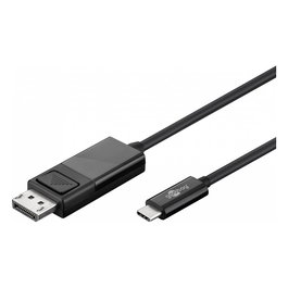 Goobay 79295 Cable USB-C a DisplayPort Negro 1.2 m, 4K 60Hz, Macho a Macho, Plug & Play, Resolucion 4096 x 2160 Pixels
