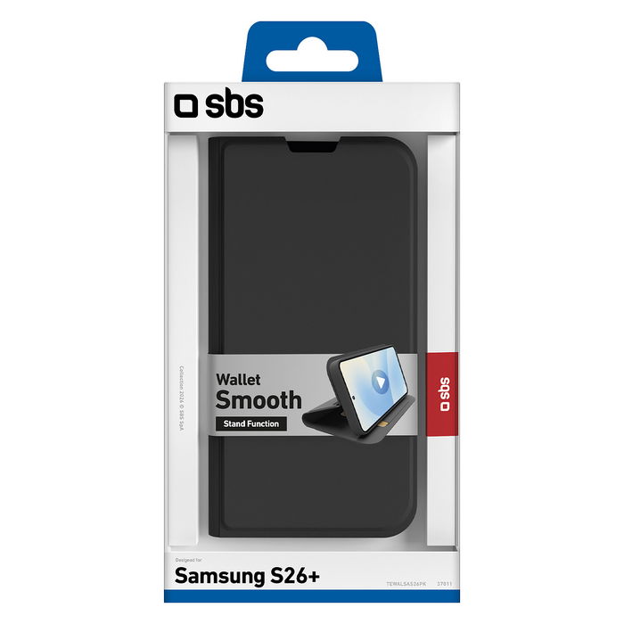 SBS Funda Cartera con Soporte y Cierre Magnético para Samsung Galaxy S26+ | Negro | SBS TEWALSAS26PK