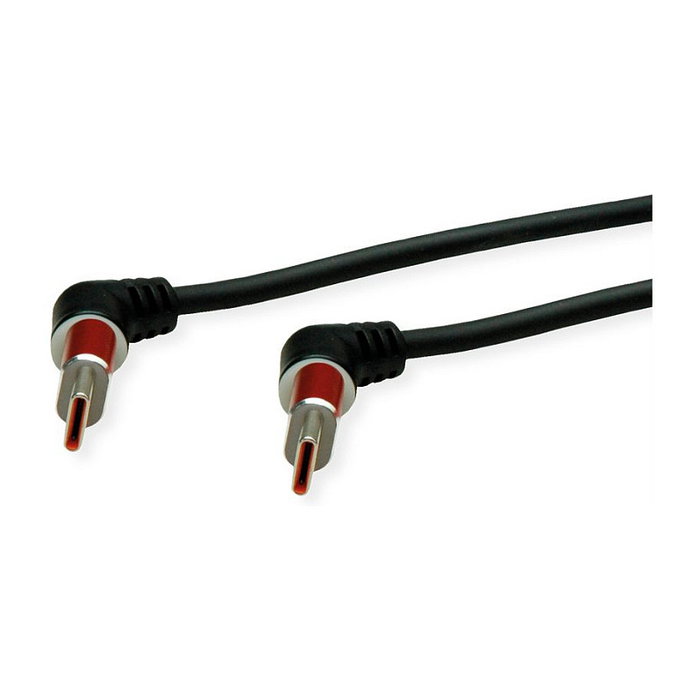 ROLINE Cable USB 2.0 Tipo-C a Tipo-C con rotación de 360 grados, Negro/Rojo, 2m