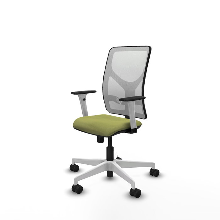 PIQUERAS Y CRESPO Silla de oficina Motilla con mecanismo Sincro, Verde oliva y Blanco