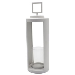 DKD Home Decor Portavelas de Metal Gris Claro 17x17x55,5 cm