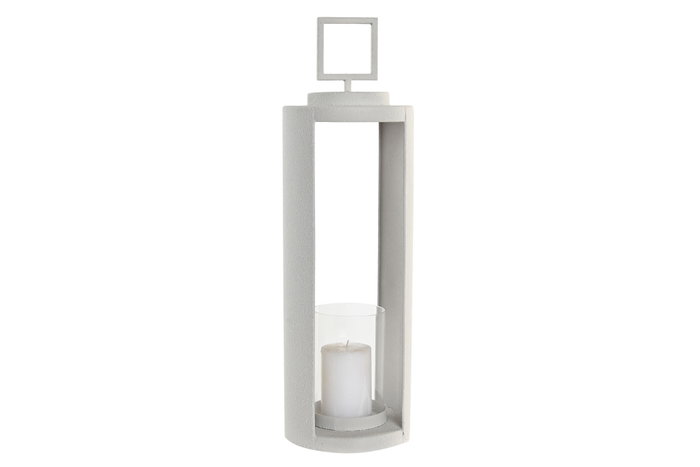 DKD Home Decor Portavelas de Metal Gris Claro 17x17x55,5 cm