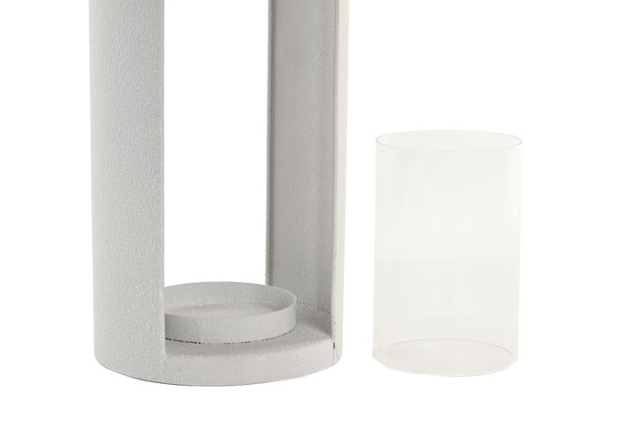 DKD Home Decor Portavelas de Metal Gris Claro 17x17x55,5 cm