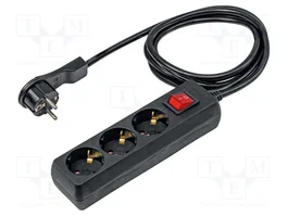 AS SCHWABE Prolongador de alimentación H05VV-F 3G1,5mm2 2m Negro