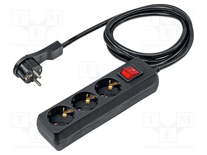 AS SCHWABE Prolongador de alimentación H05VV-F 3G1,5mm2 2m Negro AS SCHWABE Prolongador de alimentación H05VV-F 3G1,5mm2 2m Negro