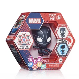 WOW STUFF WOW POD Figura LED Black Panther Marvel - Con iluminación y pegatinas UV, coleccionable