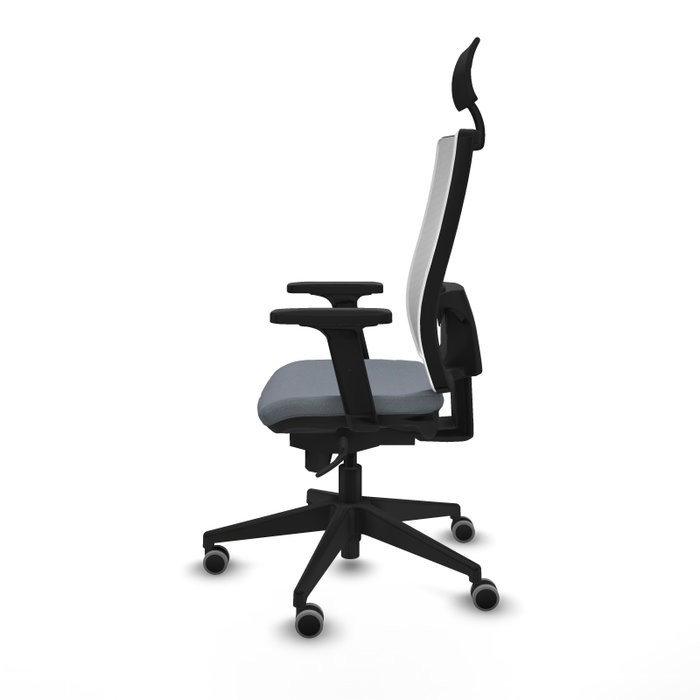 PIQUERAS Y CRESPO Silla de oficina Horna con mecanismo Sincro, Gris y Blanco PIQUERAS Y CRESPO Silla de oficina Horna con mecanismo Sincro, Gris y Blanco