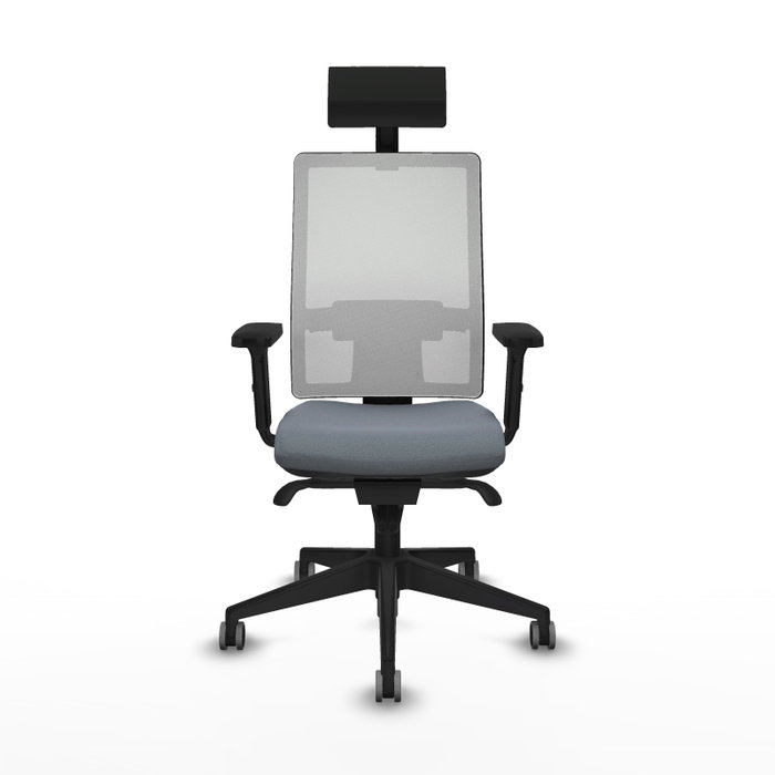 PIQUERAS Y CRESPO Silla de oficina Horna con mecanismo Sincro, Gris y Blanco PIQUERAS Y CRESPO Silla de oficina Horna con mecanismo Sincro, Gris y Blanco