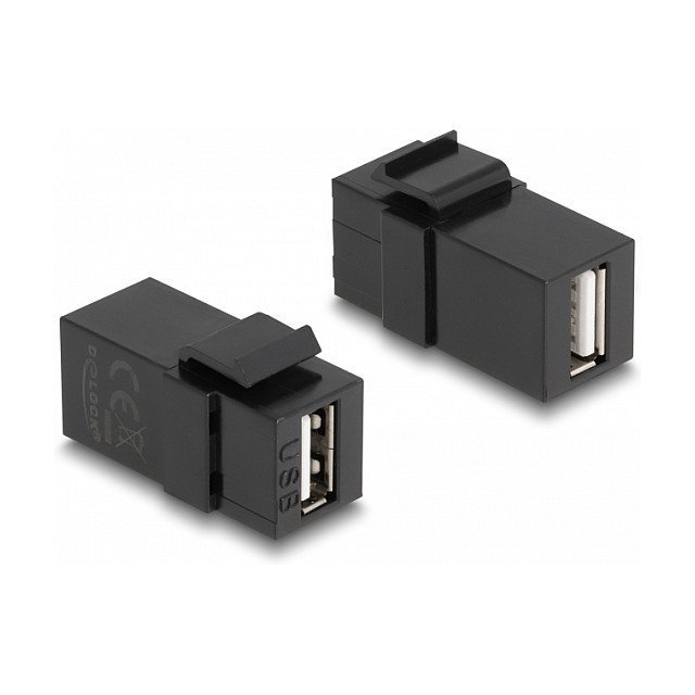 DeLOCK Módulo Keystone USB 2.0 A hembra a USB 2.0 A hembra negro DeLOCK Módulo Keystone USB 2.0 A hembra a USB 2.0 A hembra negro