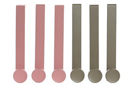 DKD Home Decor Set de 3 Percheros de Metal Acabado Mate Melocotón y Verde