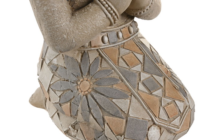 DKD Home Decor Figura de Buda Beige en Magnesia y Fibra de Vidrio