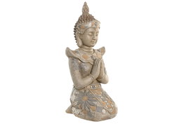 DKD Home Decor Figura de Buda Beige en Magnesia y Fibra de Vidrio