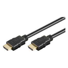 Goobay 61160 Cable HDMI 3 Metros con Ethernet y Contactos Bañados en Oro, 4K Ultra HD 2160p, HDR, HDMI 2.0, 18 Gbit/s, para 3D, ARC, HDCP 2.2 - Negro