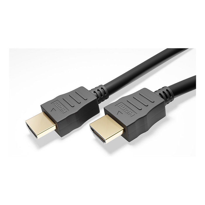 Goobay 61160 Cable HDMI 3 Metros con Ethernet y Contactos Bañados en Oro, 4K Ultra HD 2160p, HDR, HDMI 2.0, 18 Gbit/s, para 3D, ARC, HDCP 2.2 - Negro