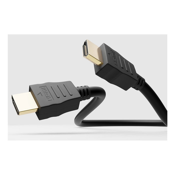 Goobay 61160 Cable HDMI 3 Metros con Ethernet y Contactos Bañados en Oro, 4K Ultra HD 2160p, HDR, HDMI 2.0, 18 Gbit/s, para 3D, ARC, HDCP 2.2 - Negro