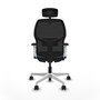 PIQUERAS Y CRESPO - Silla de oficina Alfera hasta 120kg con brazos ByN, mecanismo Sincro/Traslack, cabecero 2D, apoyo lumbar 1D y respaldo fijo.