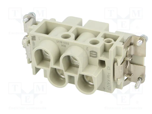 HARTING Han K 4/2 Pin Female Insert - Plantilla de contacto HDC hembra HARTING Han K 4/2 Pin Female Insert - Plantilla de contacto HDC hembra