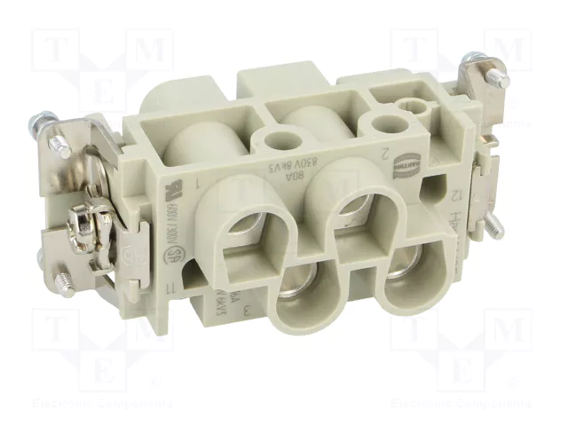 HARTING Han K 4/2 Pin Female Insert - Plantilla de contacto HDC hembra HARTING Han K 4/2 Pin Female Insert - Plantilla de contacto HDC hembra
