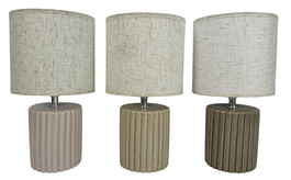 DKD Home Decor Lámpara de Sobremesa de Gres y Poliéster Surtida