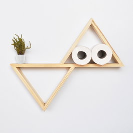 Hanah Home Aa005 Estantería de Pared, Madera de Abeto, Roble, 55x50x9 cm, Hecha a Mano