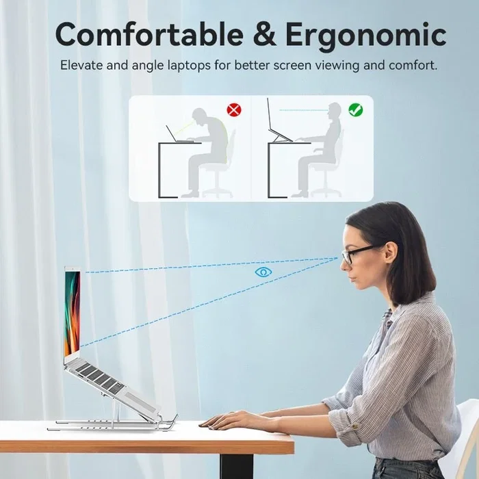 Vention Soporte KDMI0 para Portátil y Tablet hasta 17 pulgadas, Plata