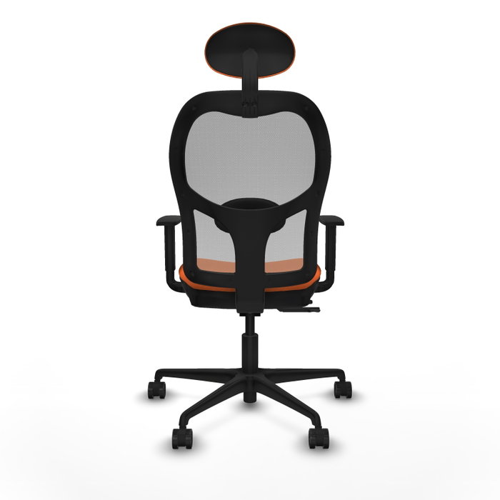 PIQUERAS Y CRESPO Silla de oficina Jorquera Naranja y Gris con mecanismo Sincro/Traslack y cabecero fijo PIQUERAS Y CRESPO Silla de oficina Jorquera Naranja y Gris con mecanismo Sincro/Traslack y cabecero fijo