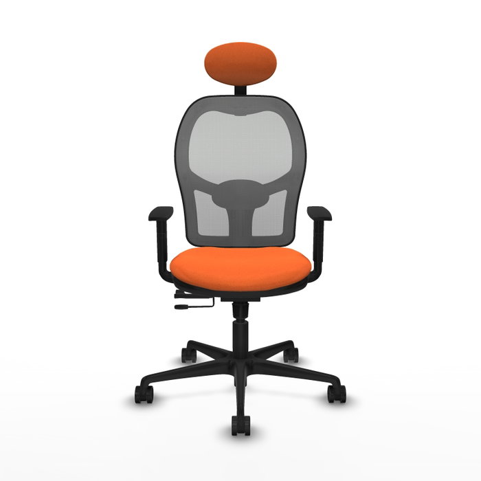 PIQUERAS Y CRESPO Silla de oficina Jorquera con mecanismo Sincro/Traslack, Naranja y Gris