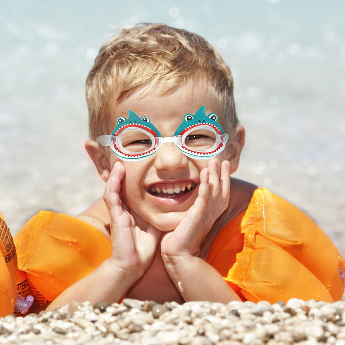 Jet Lag Gafas de Natación Infantiles con Diseños Divertidos (Cangrejo, Tiburón, Unicornio, Flamenco) Ajustables