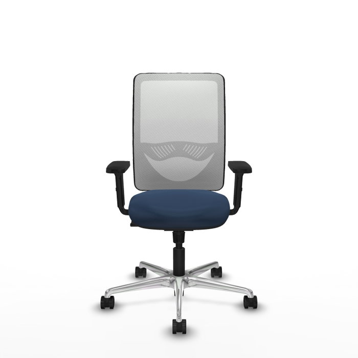 PIQUERAS Y CRESPO Silla de oficina Zulema con mecanismo Sincro, Azul marino y Blanco