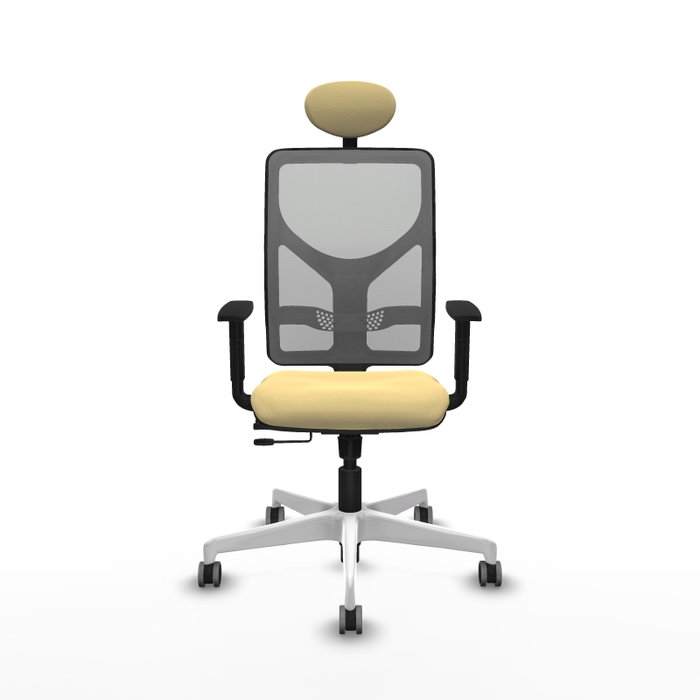 PIQUERAS Y CRESPO Silla de oficina Motilla con mecanismo Sincro/Traslack Crema y Gris