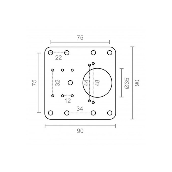 Micel Placa reparación bisagra cazoleta modelo BC14 acero inoxidable 90x90 mm