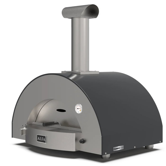 Alfa Forni Classico 2 Pizze Hybrid Horno para pizza piedra refractaria slate gray