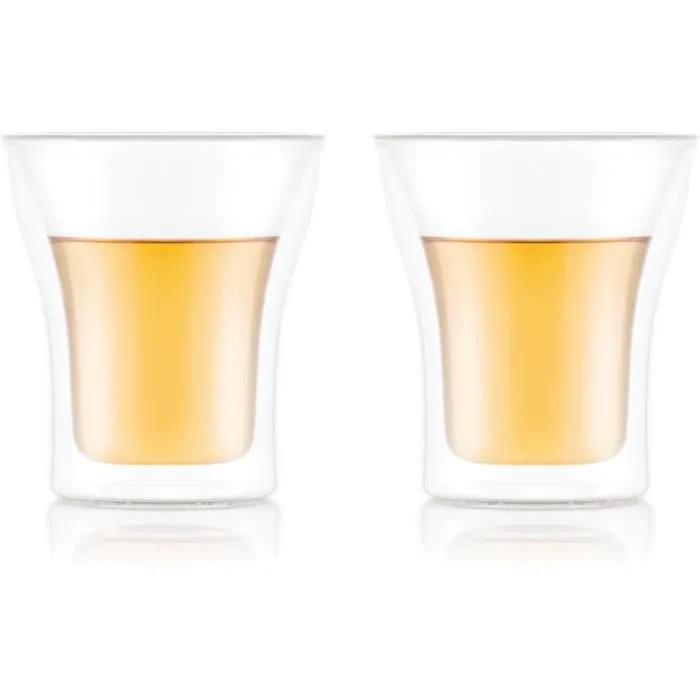 Bodum BOD0727015530215 Juego de 2 Vasos de Doble Pared, Transparente, 0,2 L