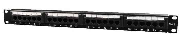 Phasak Panel de transferencia Cat.6 24p Negro con organizador de cables GB 4825 Phasak Panel de transferencia Cat.6 24p Negro con organizador de cables GB 4825