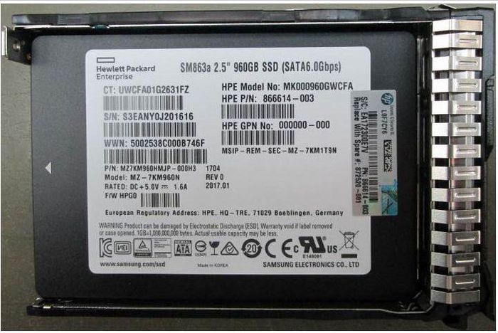 Hewlett Packard Enterprise Disco Duro 960GB 2.5" SATA III SFF MU-3 SC