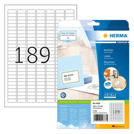 HERMA Etiquetas Premium 25,4x10 mm A4, 4725 unidades