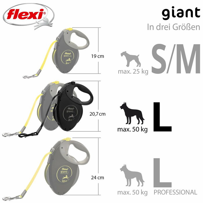 Flexi Correa Flexi Giant L Cinta 8 M Black Edition (Set de 12)