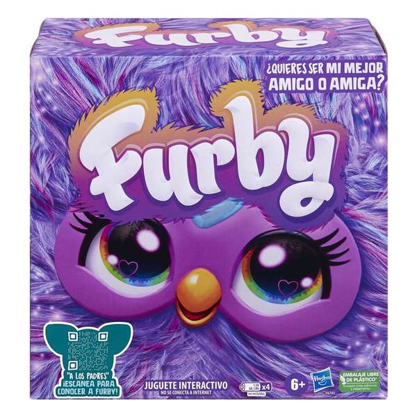 Furby color violeta con reconocimiento de voz y 5 modos de juego, orejas que cambian de color y reproduce musica personalizada en modo de baile 12,7x22,9x22,9 cm