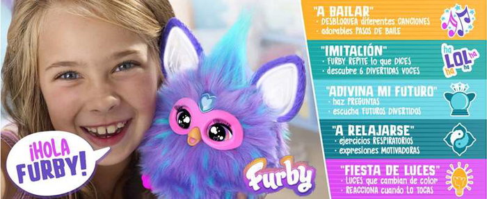 Furby color violeta con reconocimiento de voz y 5 modos de juego, orejas que cambian de color y reproduce musica personalizada en modo de baile 12,7x22,9x22,9 cm