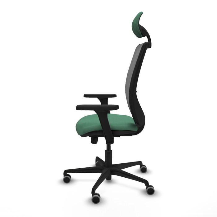 PIQUERAS Y CRESPO Silla de oficina Zulema con mecanismo Sincro/Traslack, Verde esmeralda y Gris