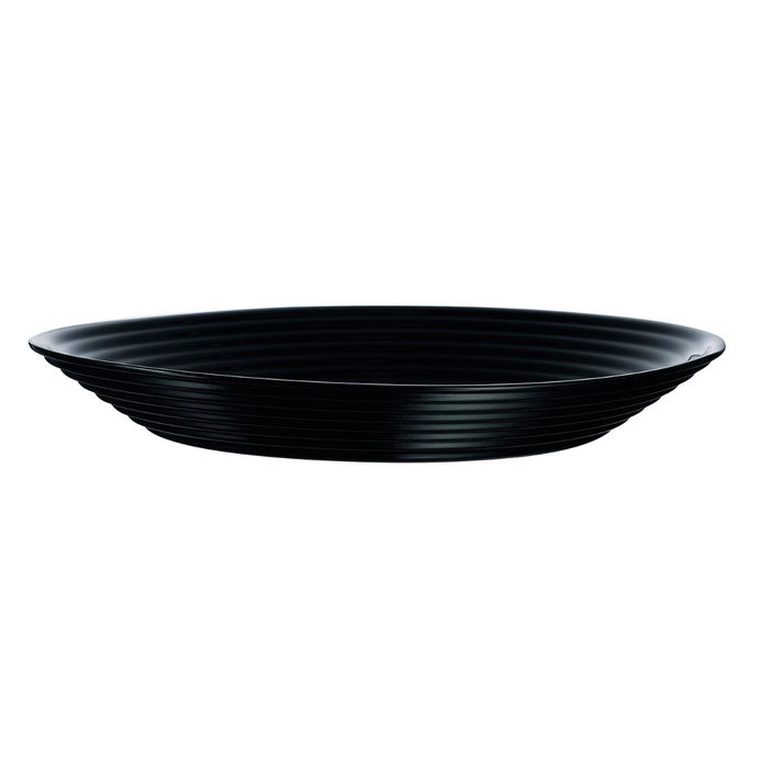 Plato Hondo Vidrio Harena Negro Luminarc 23,5 cm
